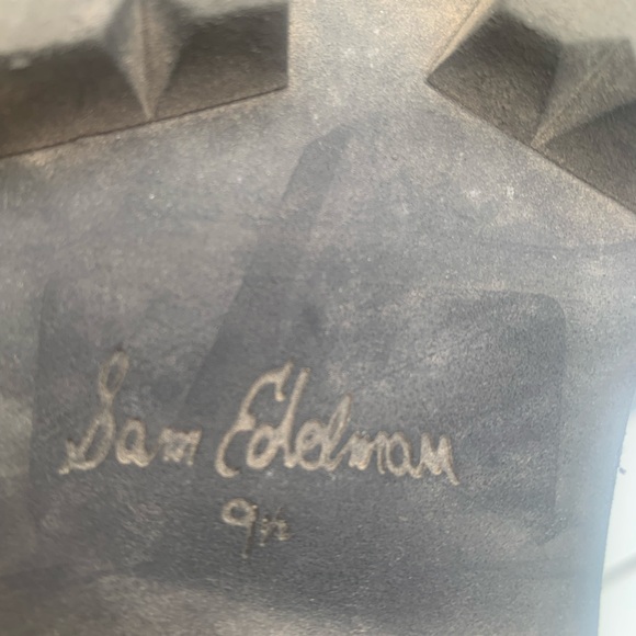 Sam Edelman black leather military combat platform shoelaces boots size 9.5 - Picture 15 of 16